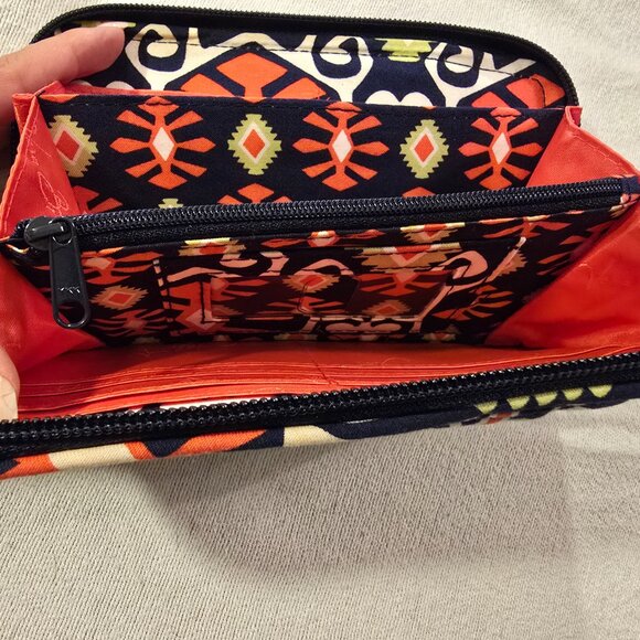 Vera Bradley NEW Wallet Sun Valley Retired Navy Orange Lime Zippered Closure NWT - Picture 7 of 13